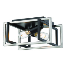  6070-FM BLK-PW - Tribeca Flush Mount in Matte Black with Pewter Accents